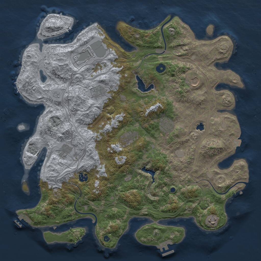 Rust Map: Procedural Map, Size: 4250, Seed: 722241, 15 Monuments