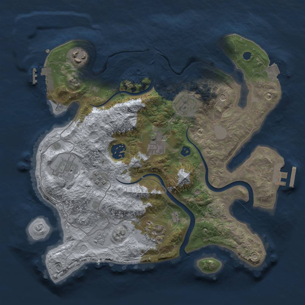 Rust Map: Procedural Map, Size: 3000, Seed: 121, 13 Monuments