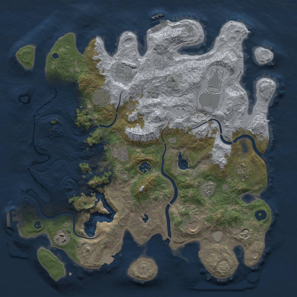 Rust Map: Procedural Map, Size: 4000, Seed: 21995, 15 Monuments