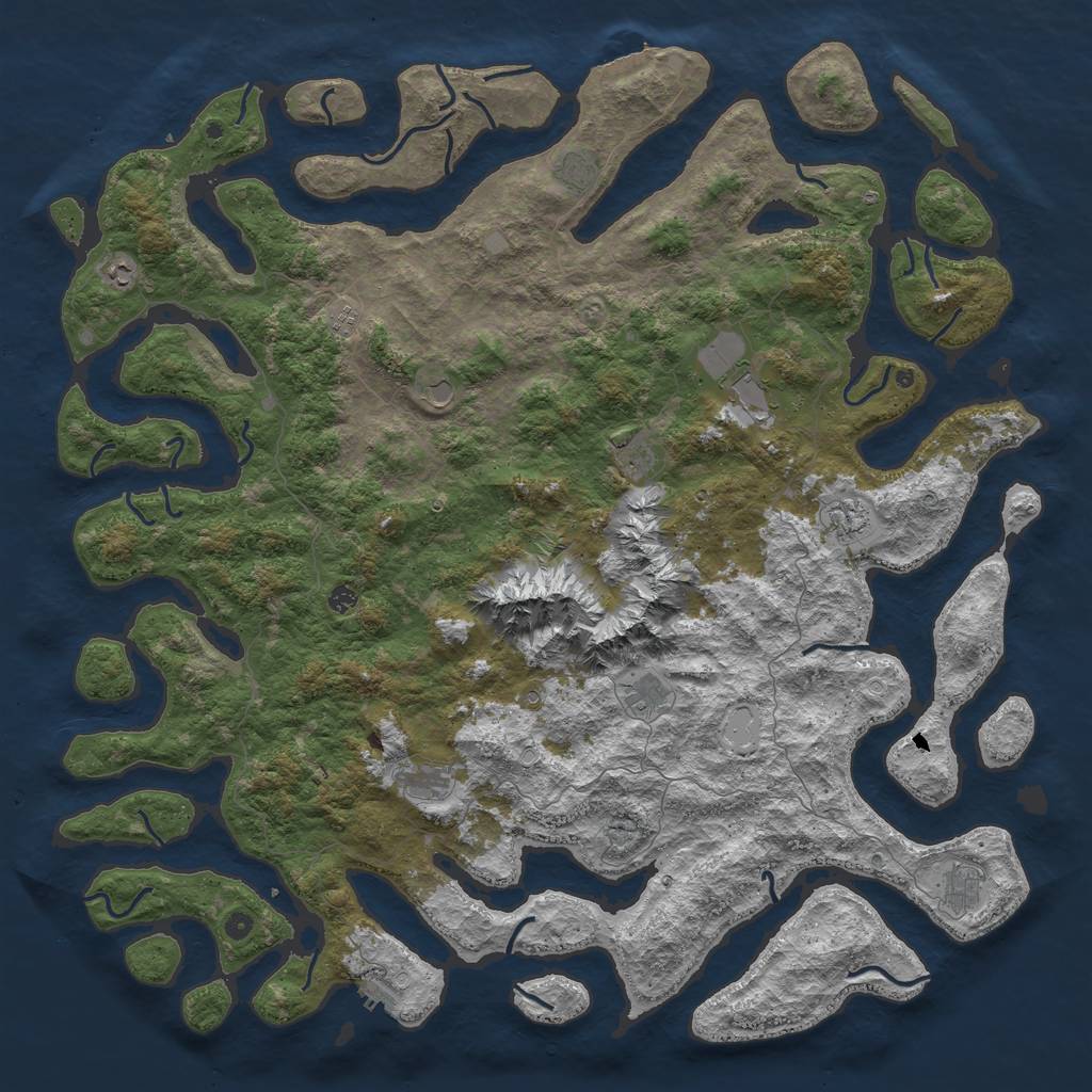 Rust Map: Procedural Map, Size: 6000, Seed: 23414, 19 Monuments