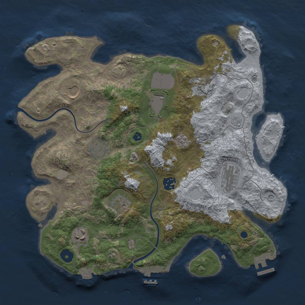 Rust Map: Procedural Map, Size: 3500, Seed: 21123032, 15 Monuments