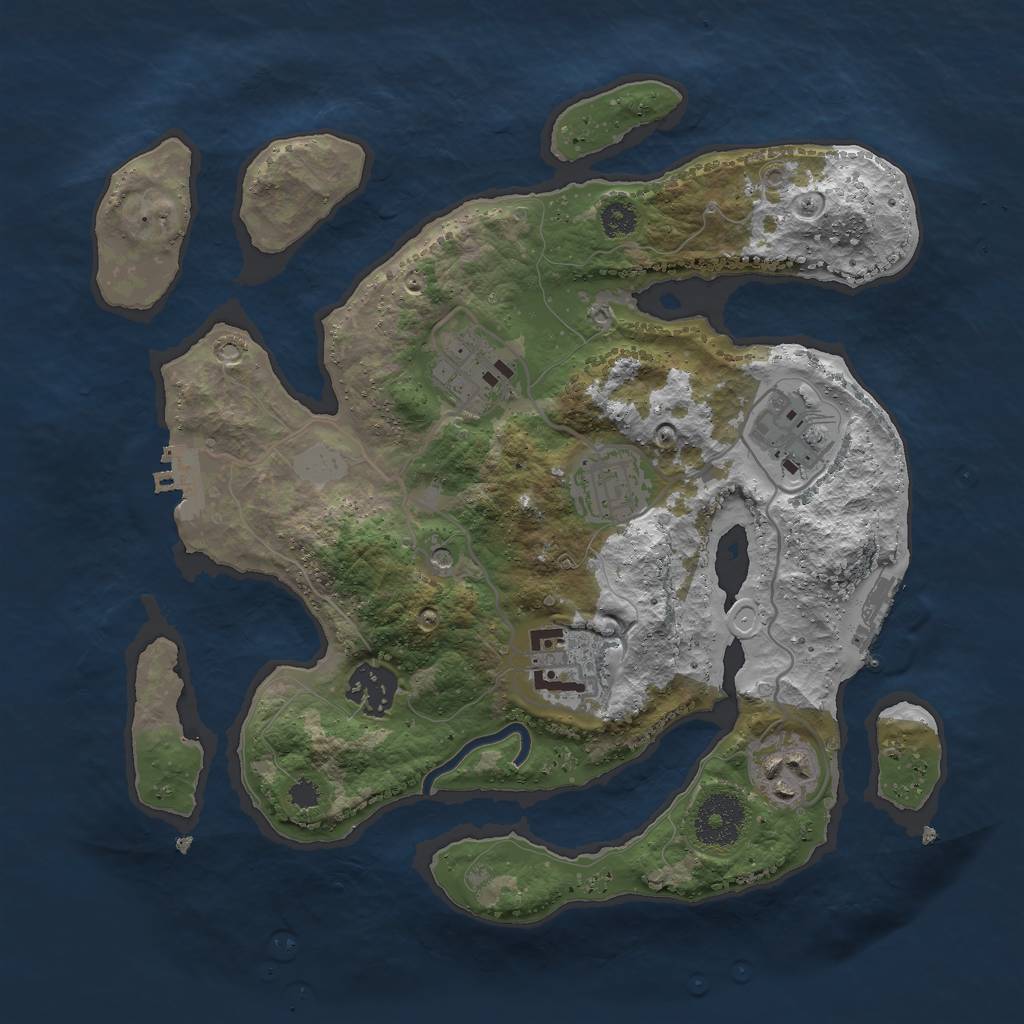 Rust Map: Procedural Map, Size: 3000, Seed: 922759, 14 Monuments