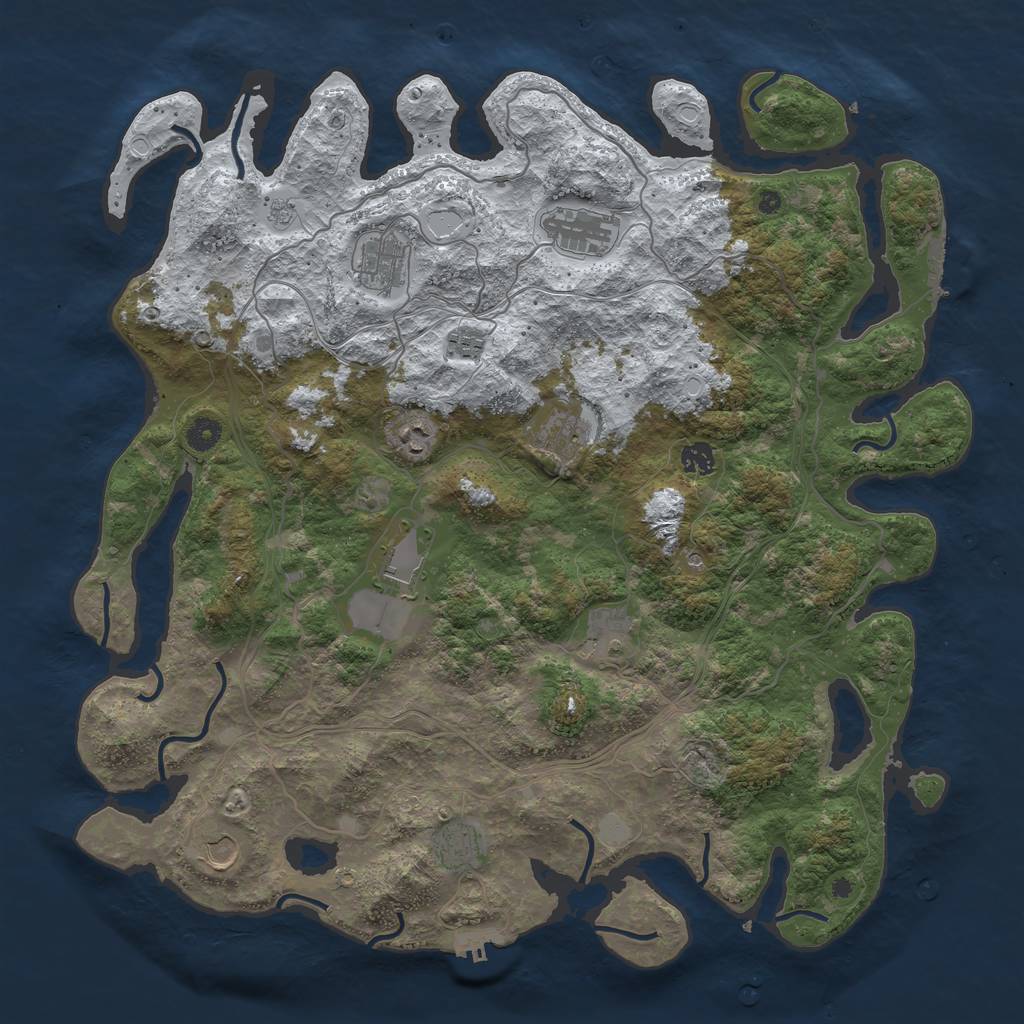 Rust Map: Procedural Map, Size: 4500, Seed: 1816186748, 19 Monuments