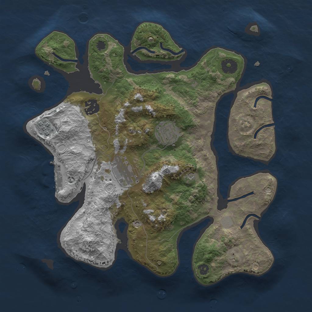 Rust Map: Procedural Map, Size: 3000, Seed: 272140, 11 Monuments