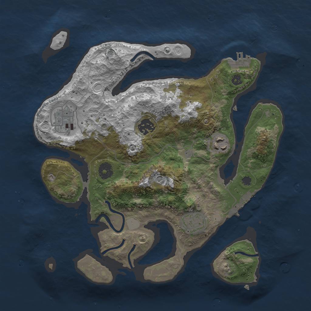 Rust Map: Procedural Map, Size: 3000, Seed: 295727, 12 Monuments