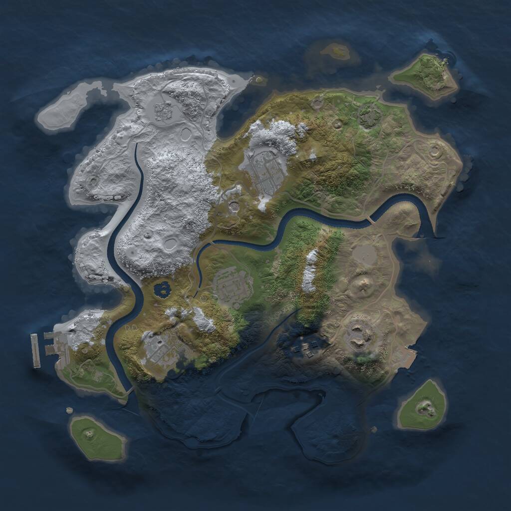 Rust Map: Procedural Map, Size: 3000, Seed: 1976307040, 10 Monuments