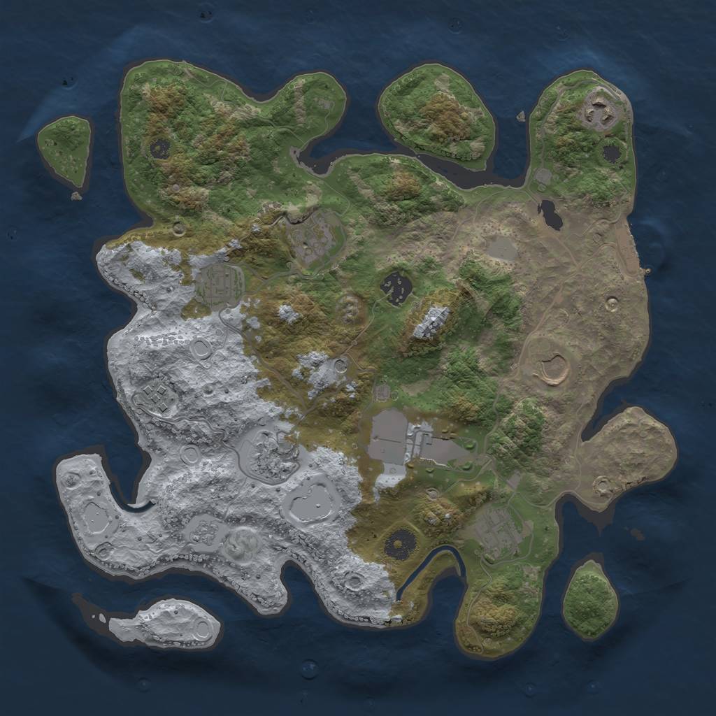 Rust Map: Procedural Map, Size: 3500, Seed: 6969, 15 Monuments