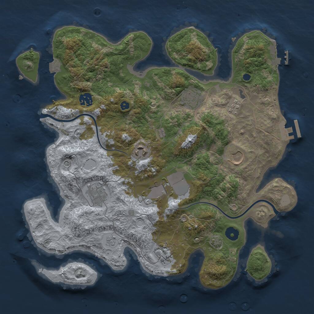 Rust Map: Procedural Map, Size: 3500, Seed: 6969, 14 Monuments