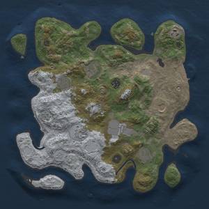 Thumbnail Rust Map: Procedural Map, Size: 3500, Seed: 6969, 15 Monuments
