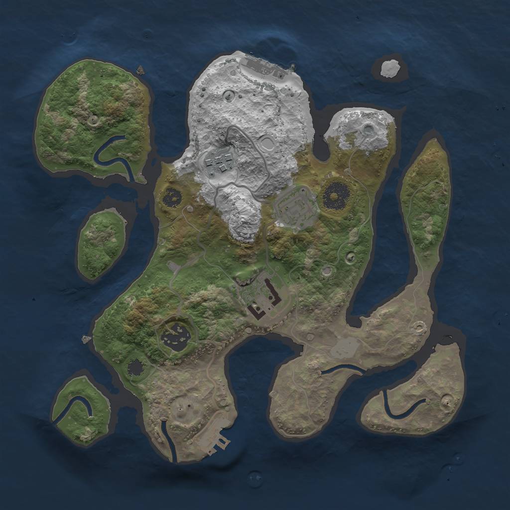 Rust Map: Procedural Map, Size: 2800, Seed: 1, 11 Monuments