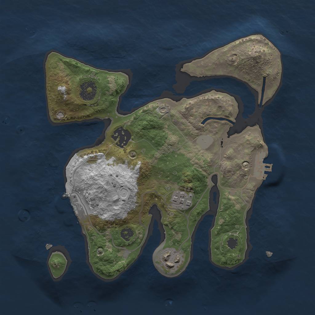 Rust Map: Procedural Map, Size: 2500, Seed: 76, 10 Monuments