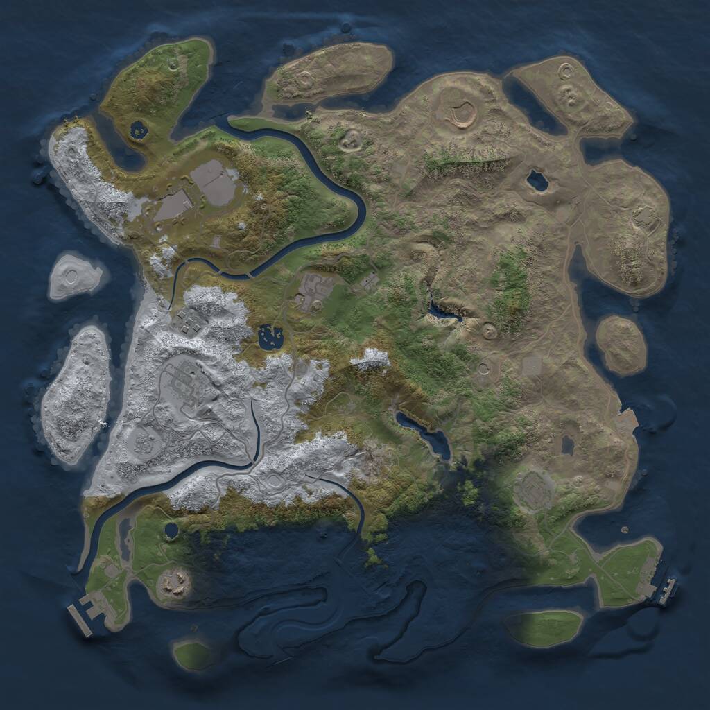 Rust Map: Procedural Map, Size: 4000, Seed: 37568, 14 Monuments