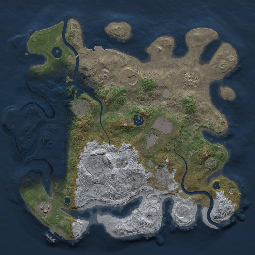 Rust Map: Procedural Map, Size: 3550, Seed: 505568, 15 Monuments