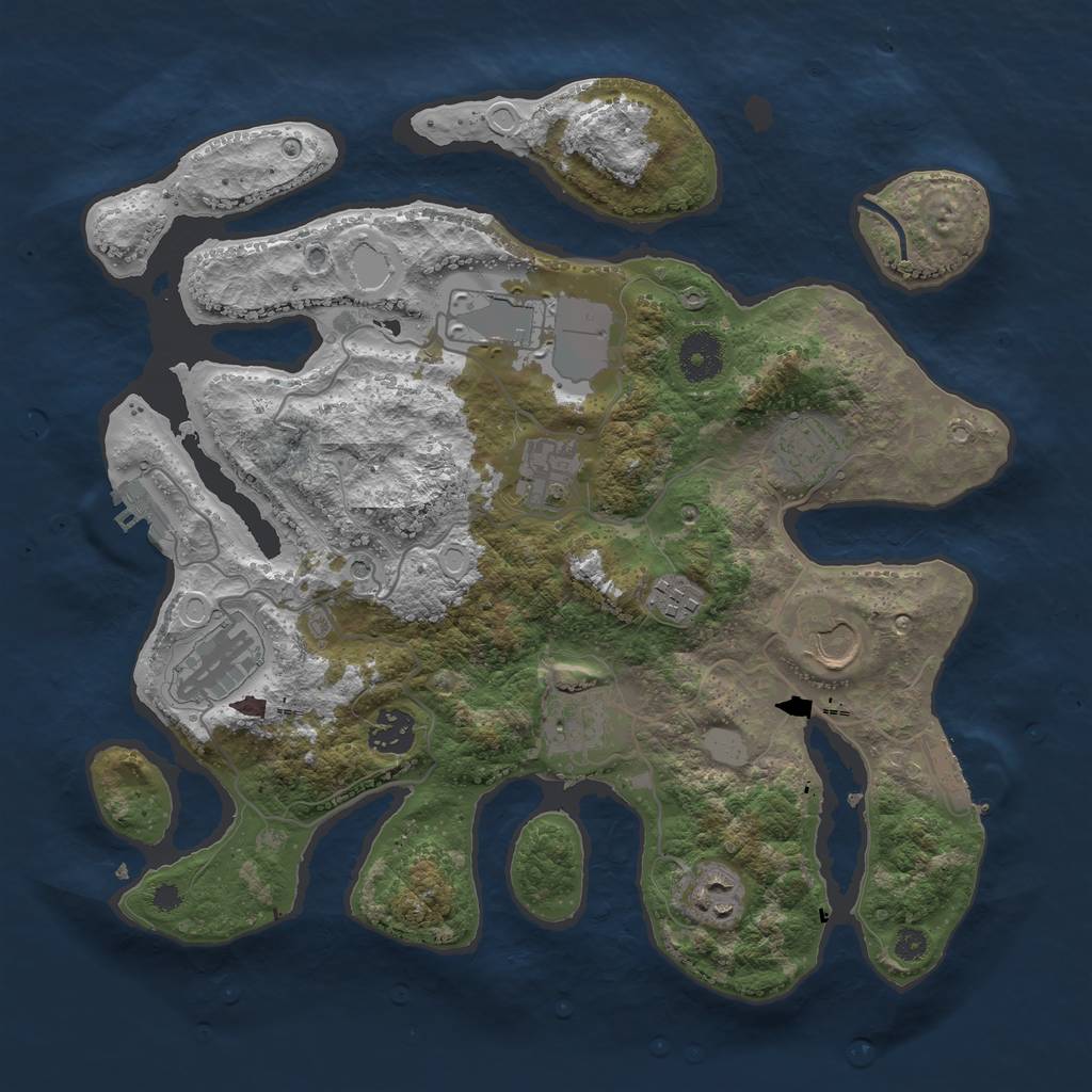 Rust Map: Procedural Map, Size: 3500, Seed: 712, 17 Monuments