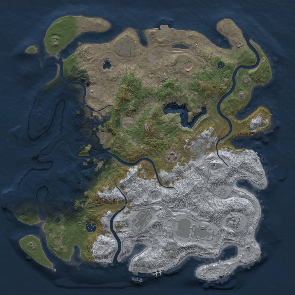 Rust Map: Procedural Map, Size: 4250, Seed: 6823, 16 Monuments