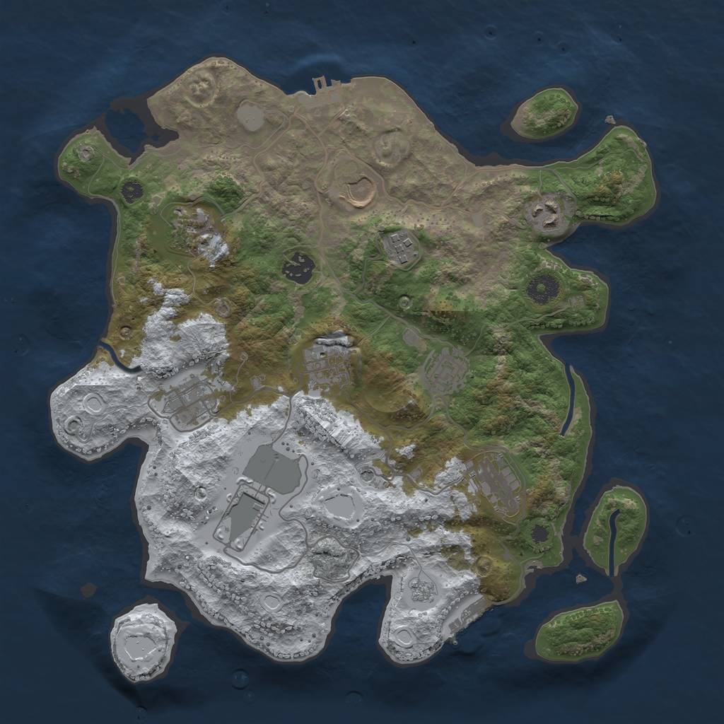 Rust Map: Procedural Map, Size: 3550, Seed: 248654, 19 Monuments