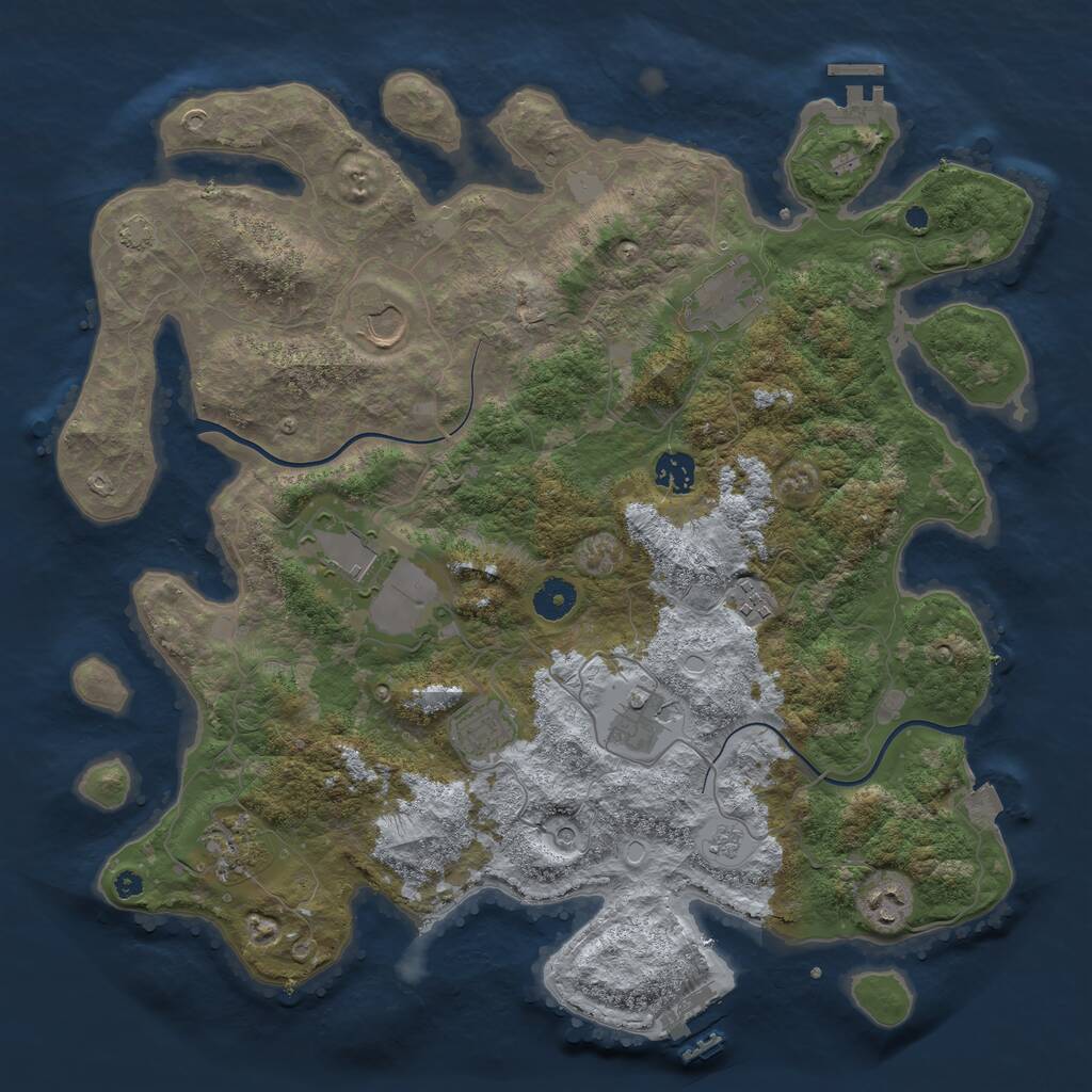 Rust Map: Procedural Map, Size: 3950, Seed: 887335195, 15 Monuments