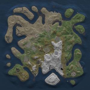 Thumbnail Rust Map: Procedural Map, Size: 3950, Seed: 887335195, 19 Monuments