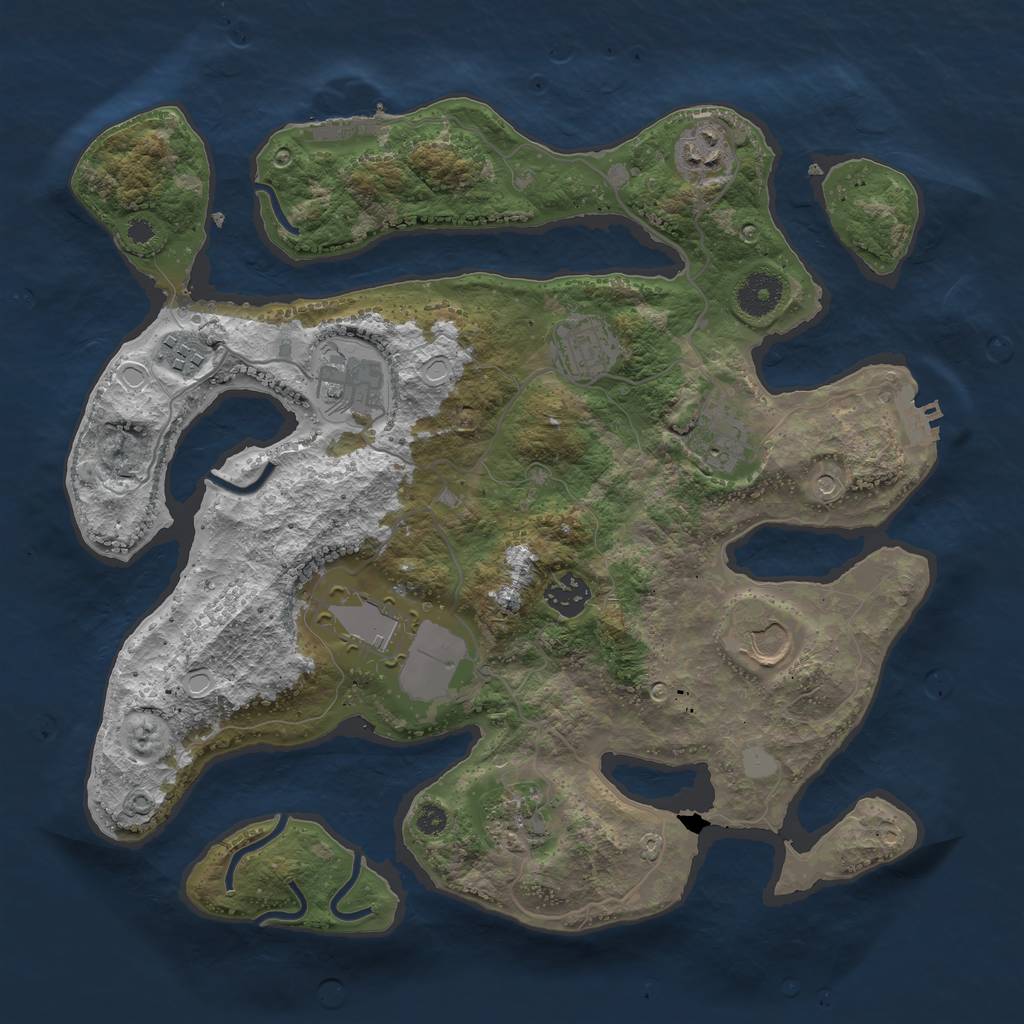 Rust Map: Procedural Map, Size: 3550, Seed: 564657, 17 Monuments