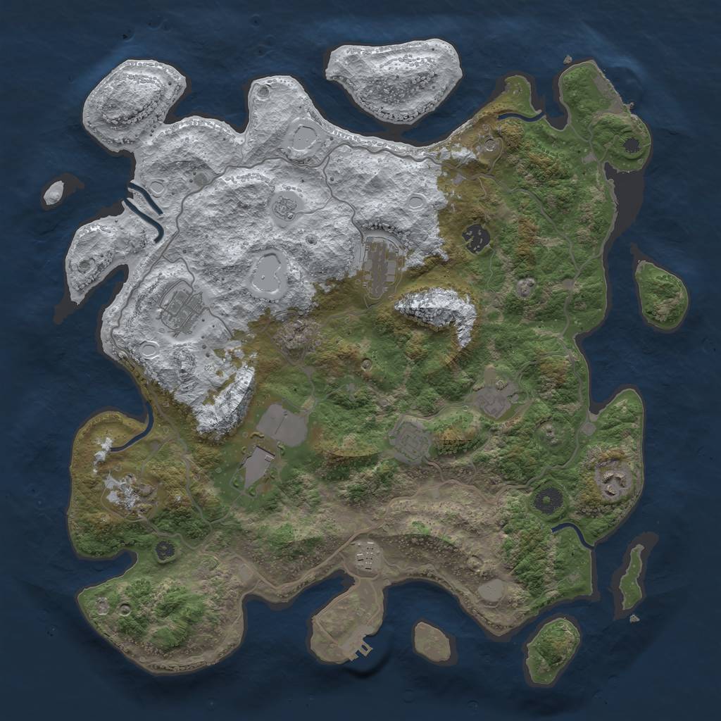 Rust Map: Procedural Map, Size: 4000, Seed: 708307, 18 Monuments