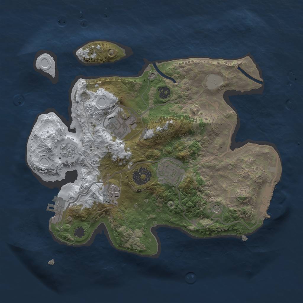 Rust Map: Procedural Map, Size: 2500, Seed: 52759784, 12 Monuments