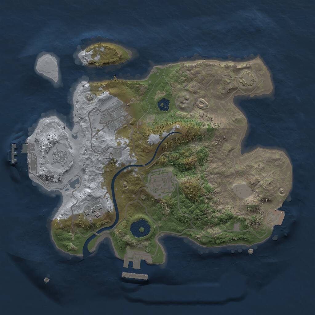 Rust Map: Procedural Map, Size: 2500, Seed: 52759784, 8 Monuments