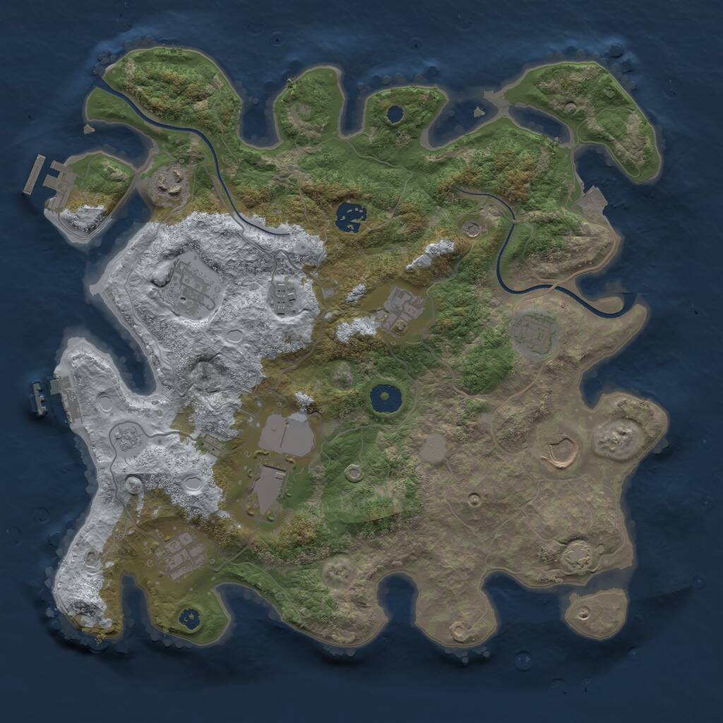 Rust Map: Procedural Map, Size: 3550, Seed: 271423, 15 Monuments