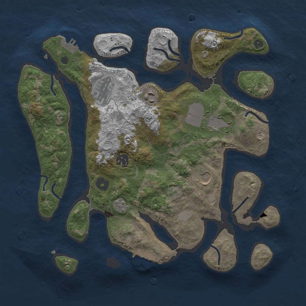 Rust Map: Procedural Map, Size: 3500, Seed: 2000, 13 Monuments