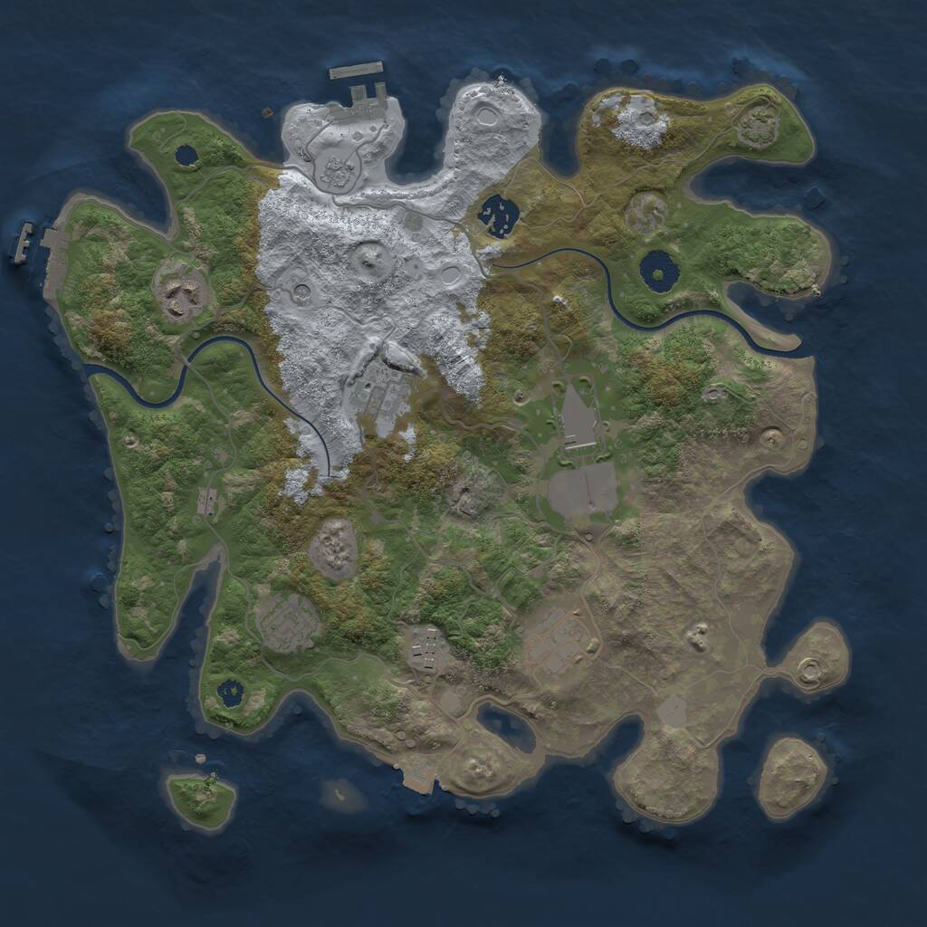 Rust Map: Procedural Map, Size: 3500, Seed: 2000, 13 Monuments