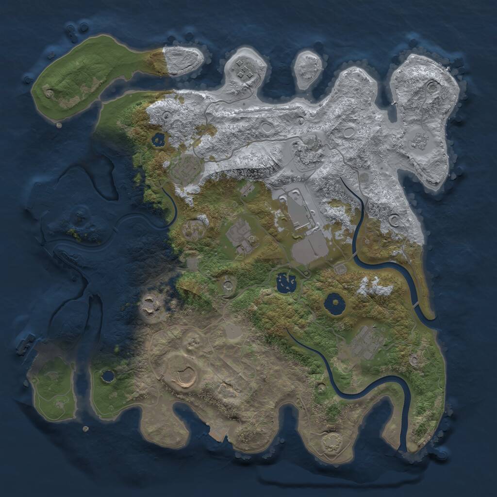 Rust Map: Procedural Map, Size: 3550, Seed: 150822, 15 Monuments