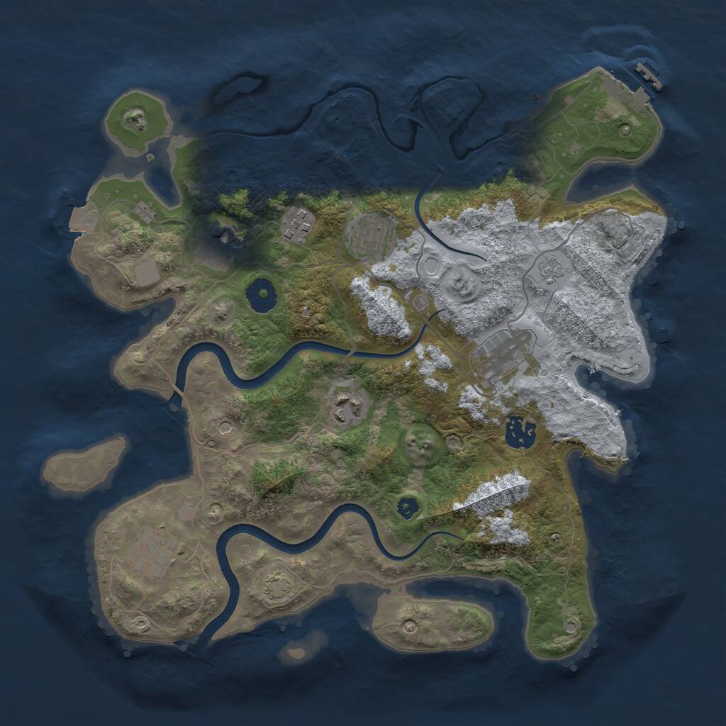 Rust Map: Procedural Map, Size: 3400, Seed: 1337, 12 Monuments