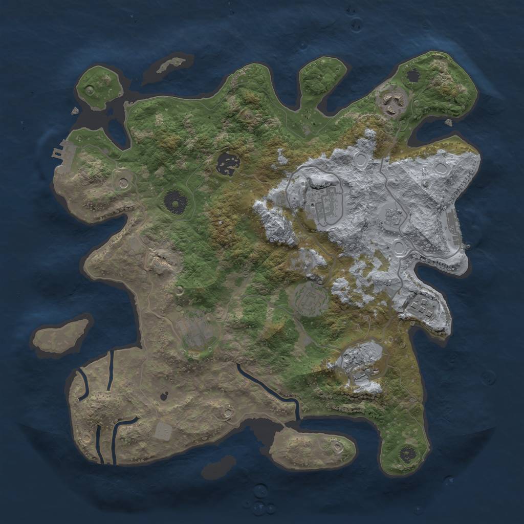 Rust Map: Procedural Map, Size: 3400, Seed: 1337, 16 Monuments