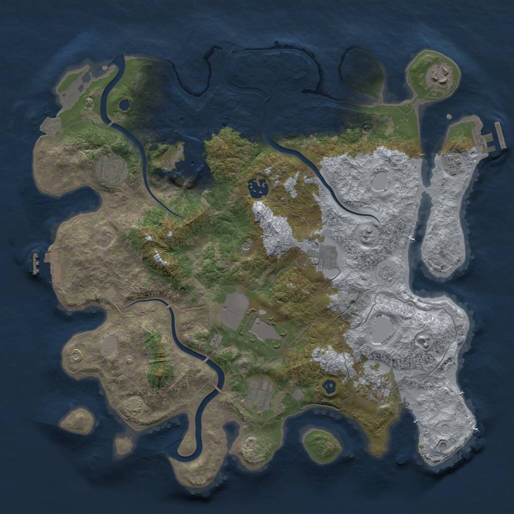 Rust Map: Procedural Map, Size: 3750, Seed: 1131323213, 15 Monuments