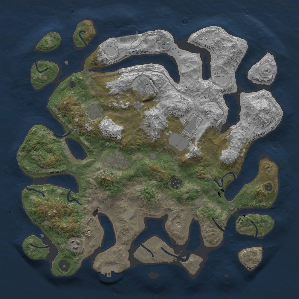 Rust Map: Procedural Map, Size: 4000, Seed: 778154, 15 Monuments