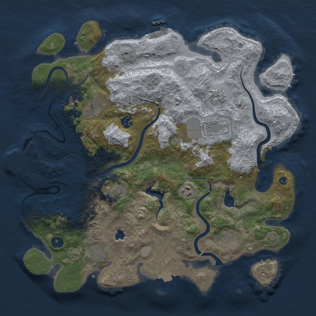Rust Map: Procedural Map, Size: 4000, Seed: 778154, 15 Monuments