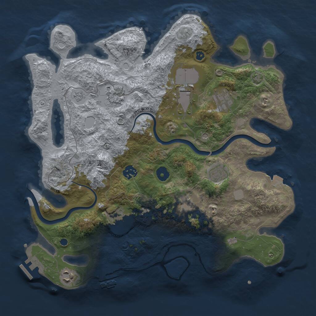 Rust Map: Procedural Map, Size: 3550, Seed: 221257, 15 Monuments