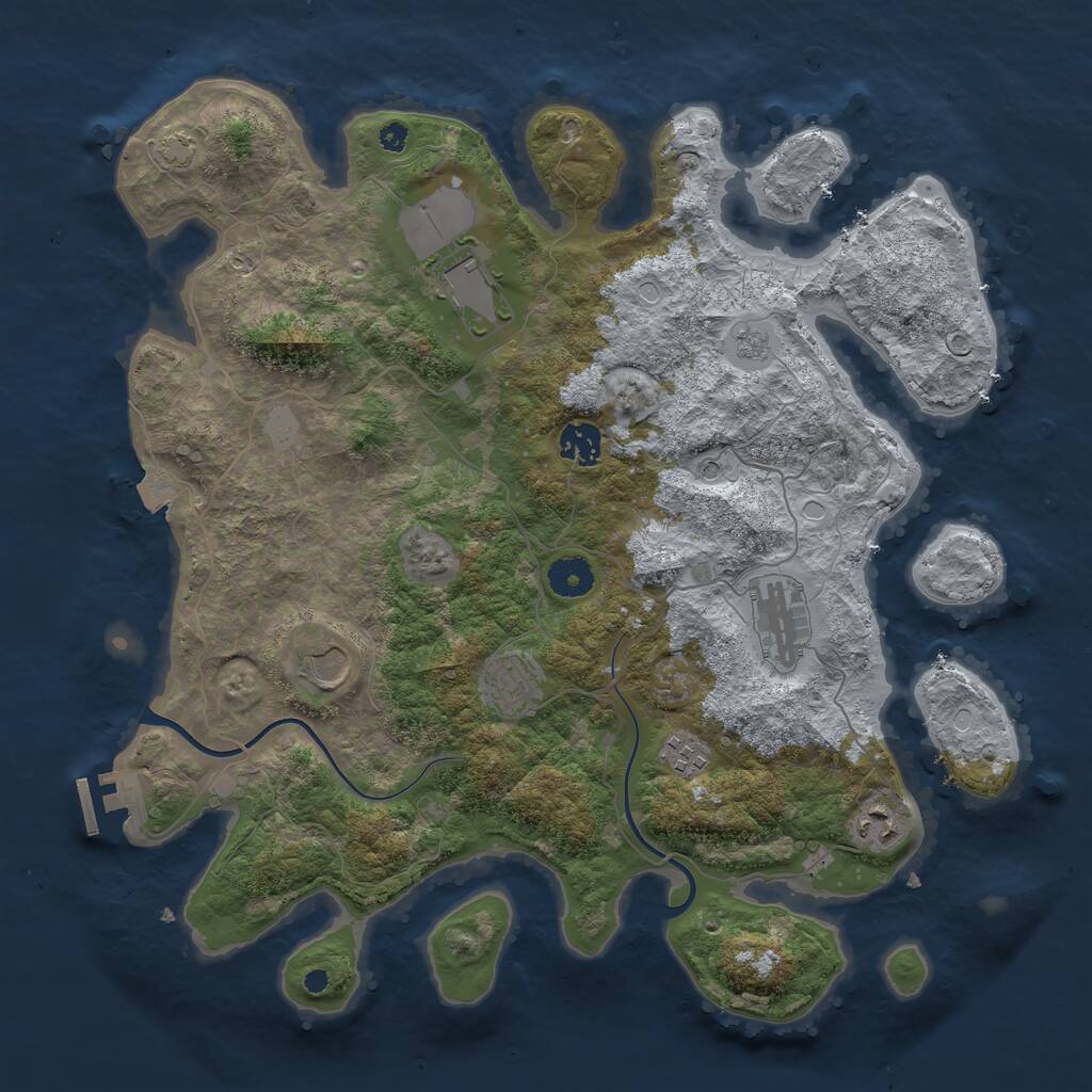 Rust Map: Procedural Map, Size: 3800, Seed: 226, 12 Monuments