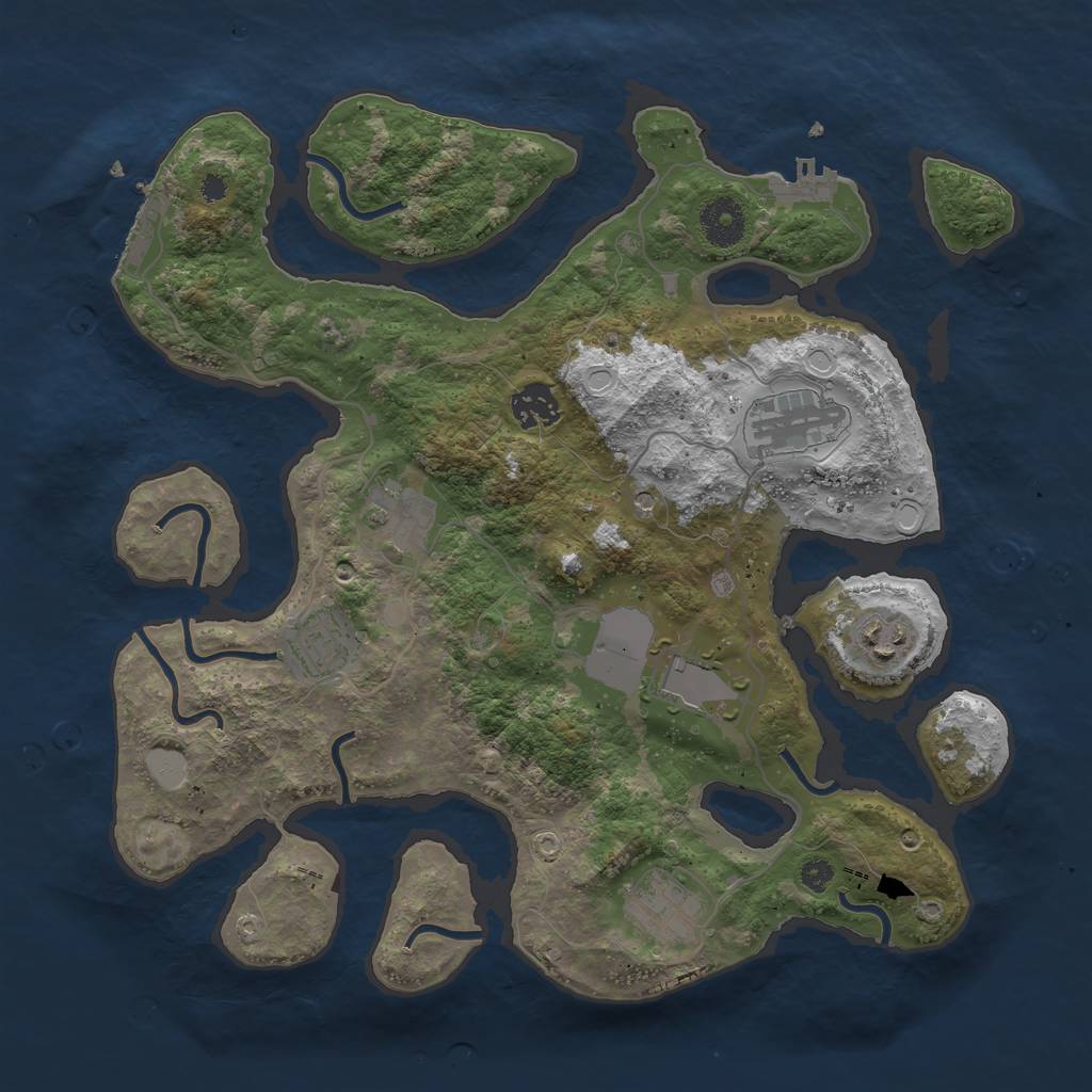 Rust Map: Procedural Map, Size: 3500, Seed: 40, 15 Monuments