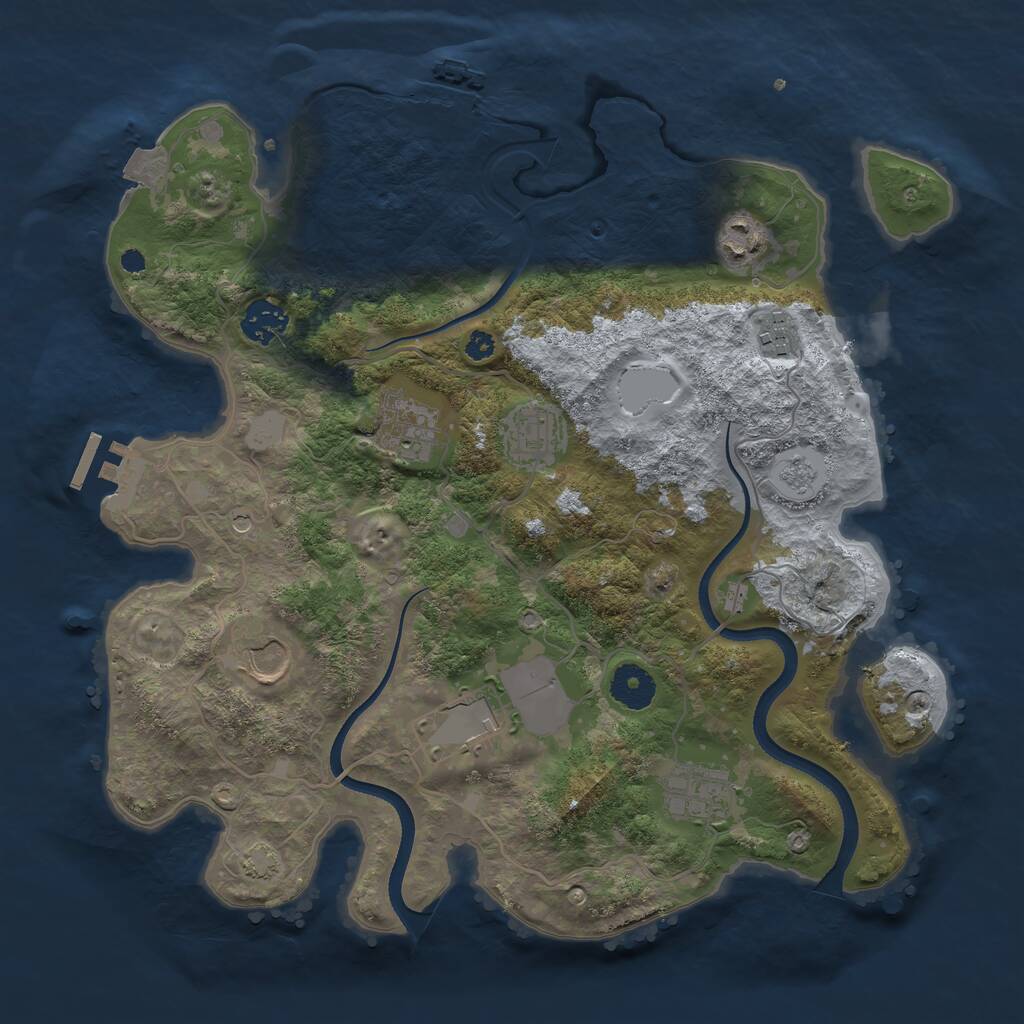 Rust Map: Procedural Map, Size: 3500, Seed: 40, 14 Monuments