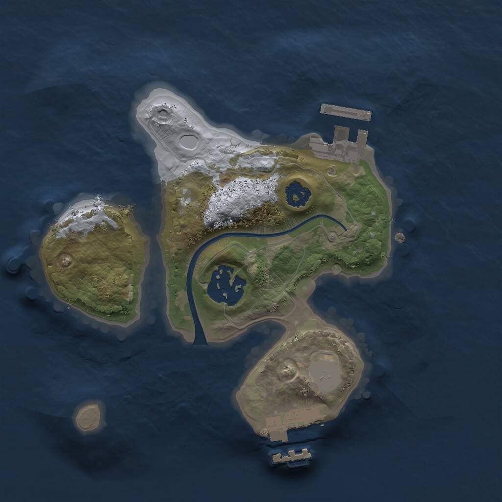 Rust Map: Procedural Map, Size: 2000, Seed: 123666, 4 Monuments