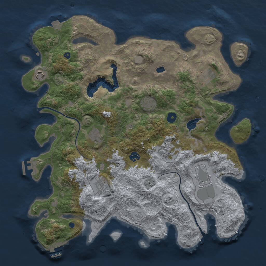 Rust Map: Procedural Map, Size: 4000, Seed: 247788901, 15 Monuments