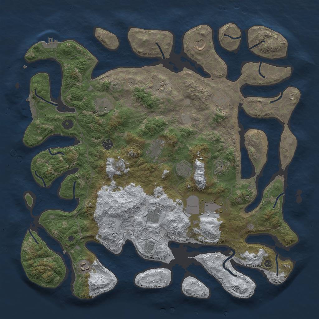 Rust Map: Procedural Map, Size: 4500, Seed: 1289412, 20 Monuments
