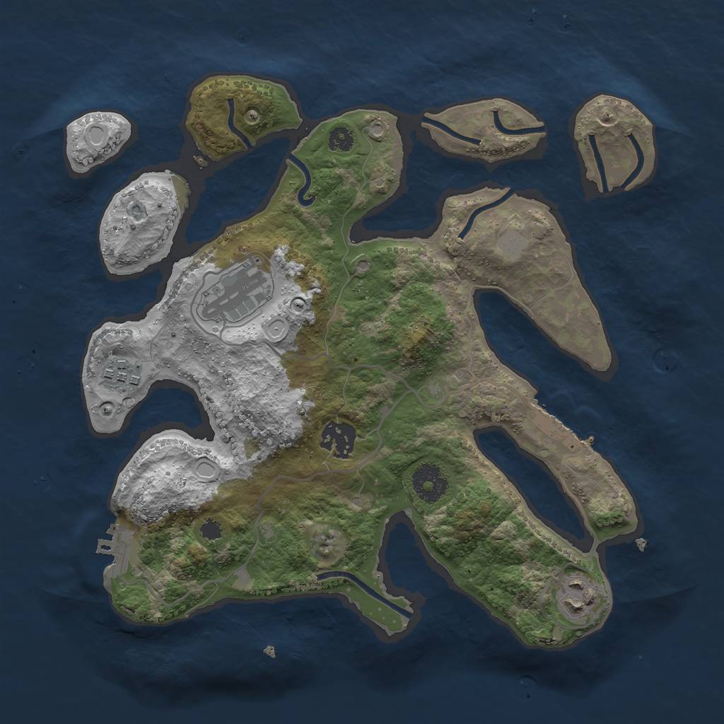 Rust Map: Procedural Map, Size: 3000, Seed: 340354, 11 Monuments