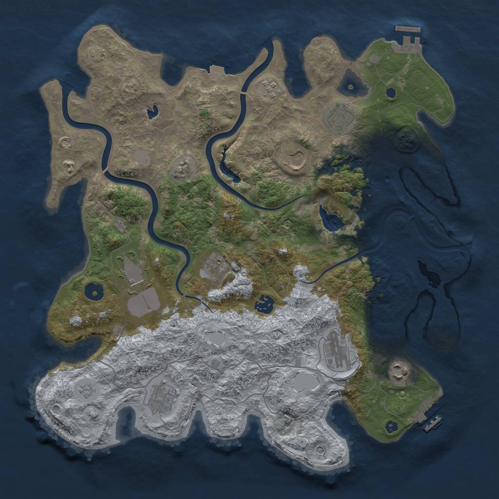 Rust Map: Procedural Map, Size: 4000, Seed: 79655423, 15 Monuments