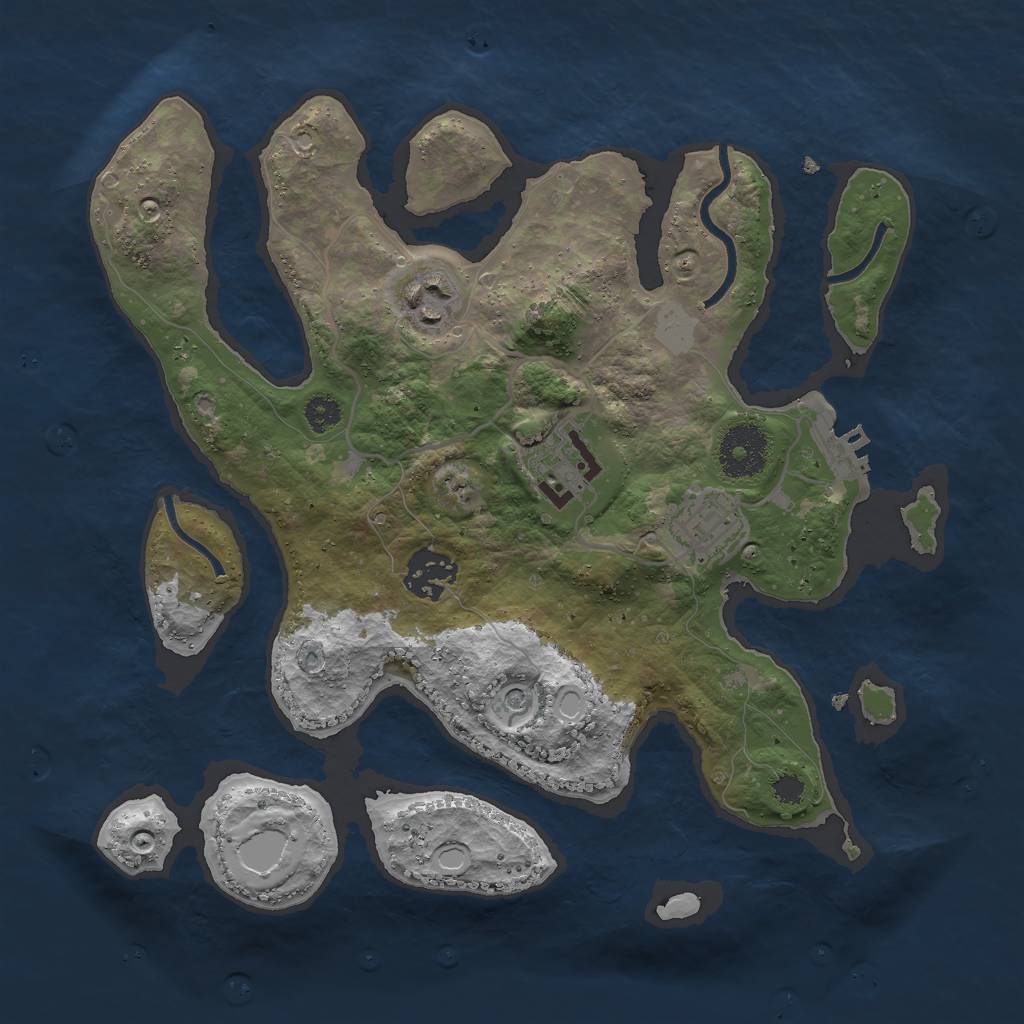 Rust Map: Procedural Map, Size: 3000, Seed: 5285, 11 Monuments
