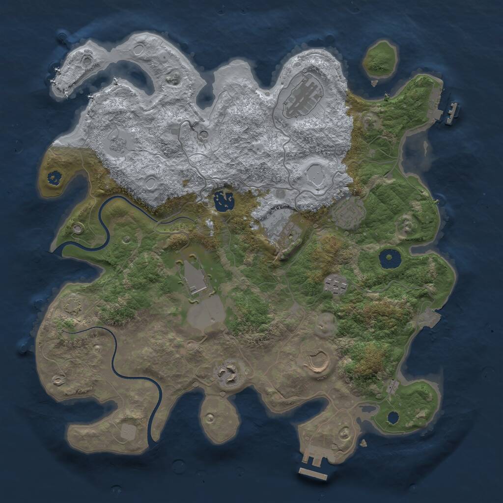 Rust Map: Procedural Map, Size: 3550, Seed: 452160, 14 Monuments