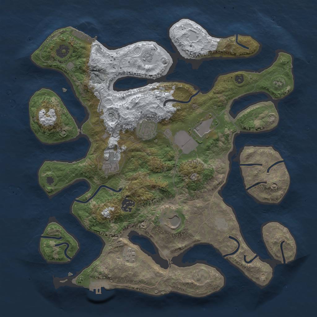Rust Map: Procedural Map, Size: 3550, Seed: 211123, 15 Monuments