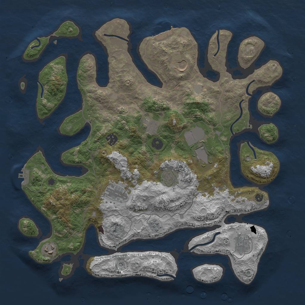 Rust Map: Procedural Map, Size: 4000, Seed: 797014, 17 Monuments