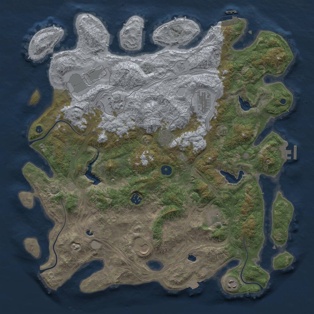 Rust Map: Procedural Map, Size: 4500, Seed: 1841407141, 15 Monuments