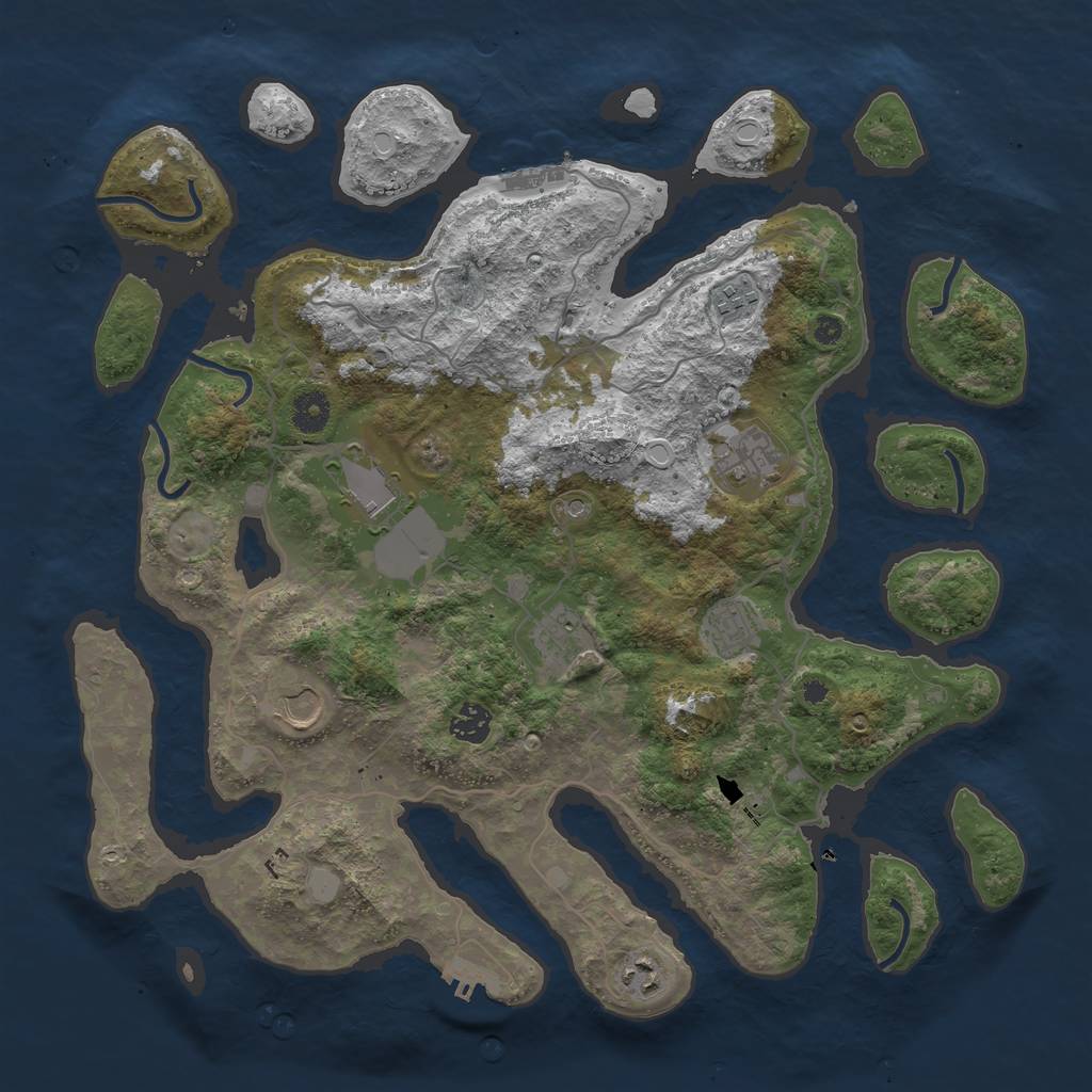 Rust Map: Procedural Map, Size: 4000, Seed: 94358293, 16 Monuments